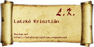 Latzkó Krisztián névjegykártya